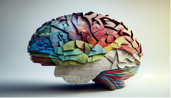 Illustrazione colorata di un cervello umano